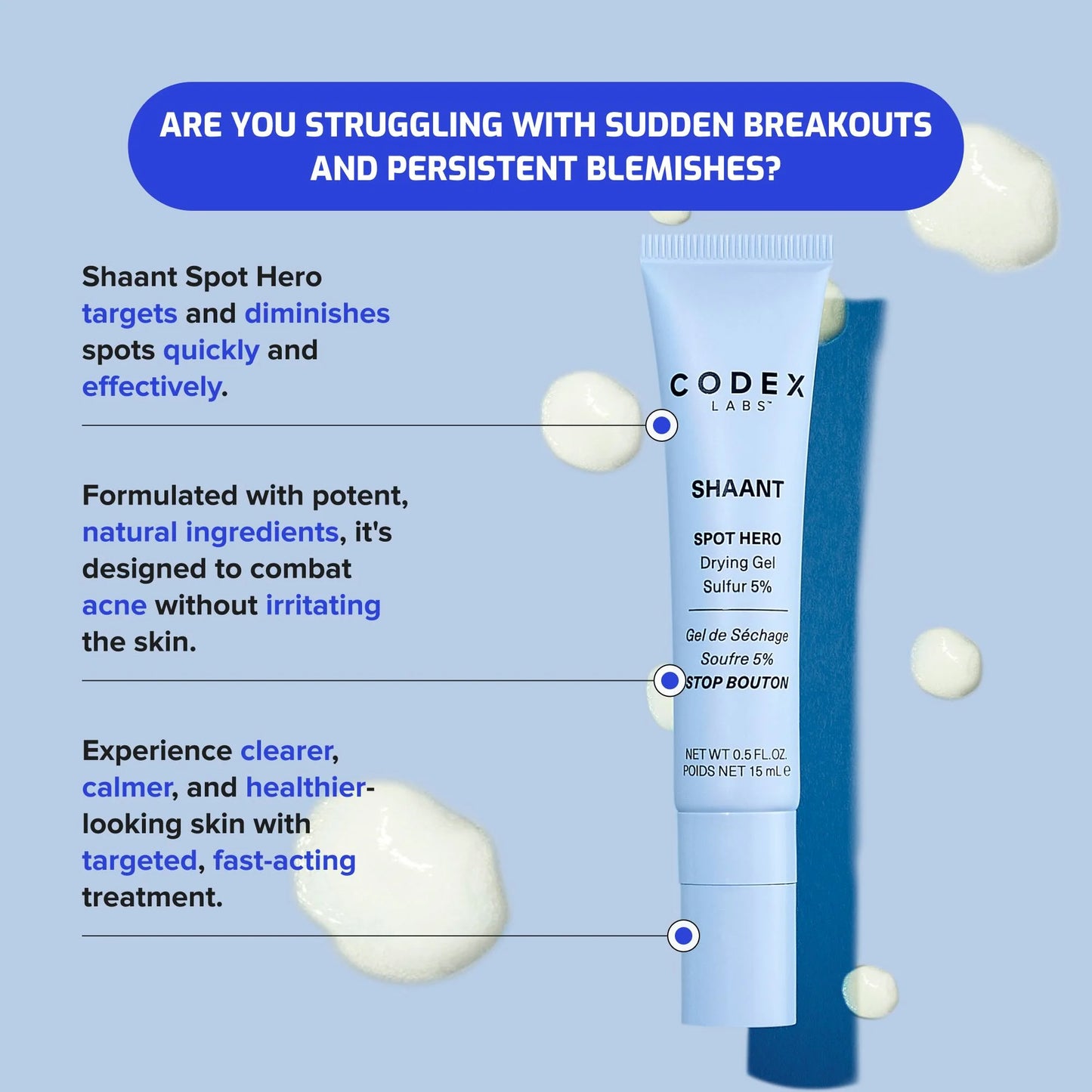 Codex Beauty Labs Shaant Spot Head Blemish Gel 15ml