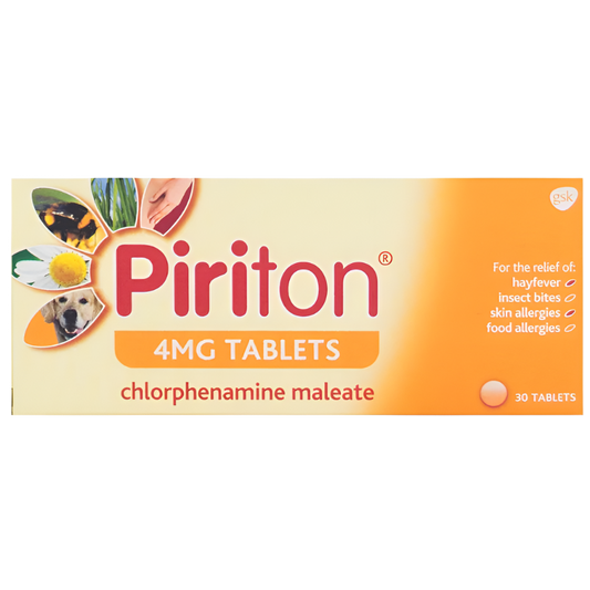 Piriton 4mg, 30 Tablets, Helps Relieve Hayfever Symptoms