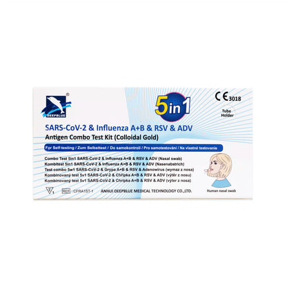 DeepBlue COMBO 5in1 Antigen Test: Flu A/B, RSV, Covid-19, Adenovirus