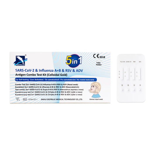 DeepBlue COMBO 5in1 Antigen Test: Flu A/B, RSV, Covid-19, Adenovirus