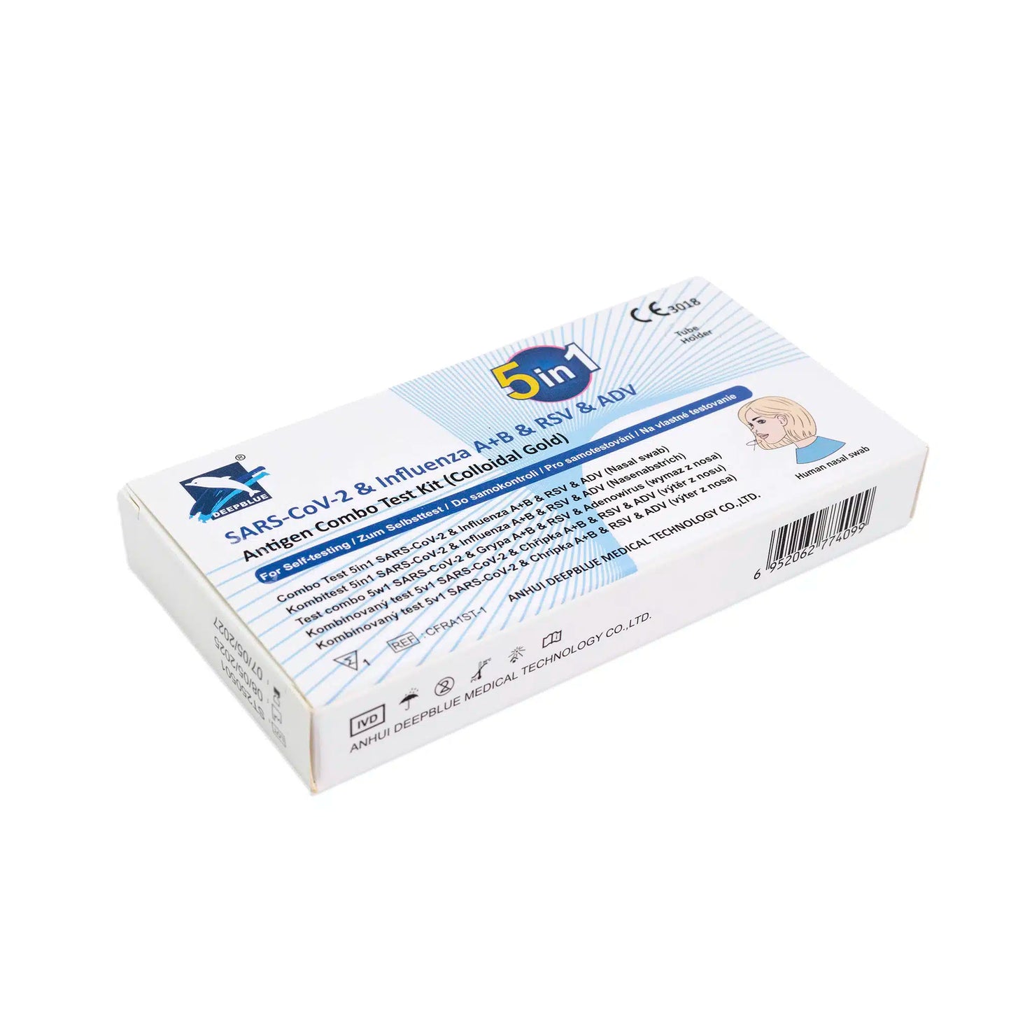DeepBlue COMBO 5in1 Antigen Test: Flu A/B, RSV, Covid-19, Adenovirus