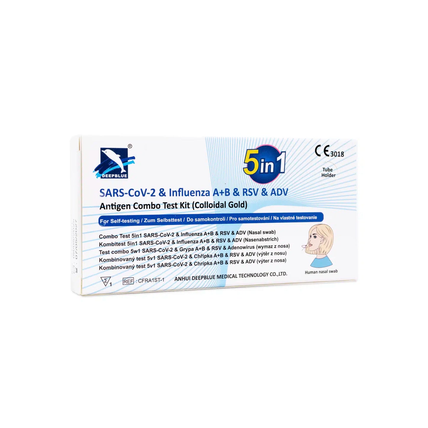 DeepBlue COMBO 5in1 Antigen Test: Flu A/B, RSV, Covid-19, Adenovirus