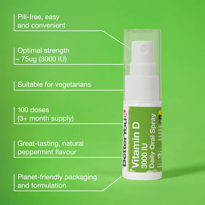 BetterYou Vitamin D 3000IU Supplement Spray (15ml)