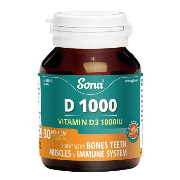 Sona Vitamin D3 Tablets (30) 1000IU (25mcg)