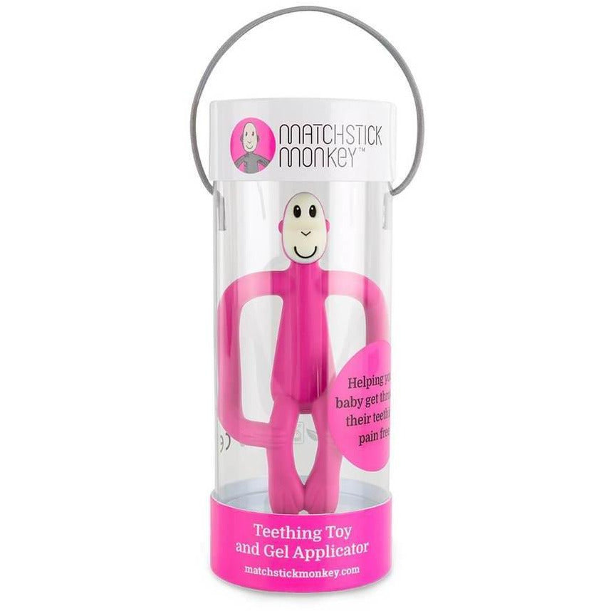 Matchstick Monkey Teething Toy & Gel Applicator Pink