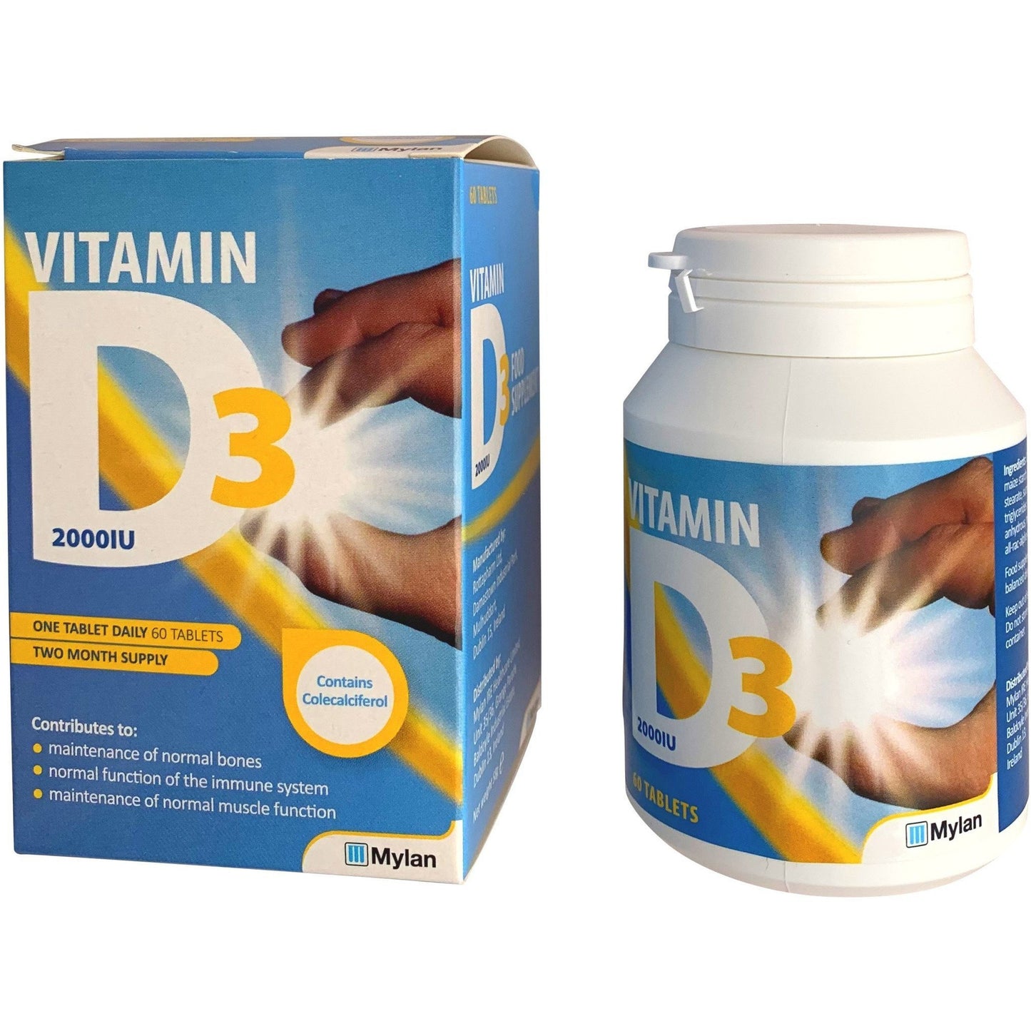 Meda Vitamin D3 2000IU (50mcg) Tablets (60), Extra High Strength